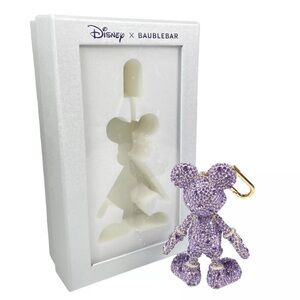 Disney x Baublebar Lavender Crystal Mickey Mouse Purse Charm Keychain NIB!
